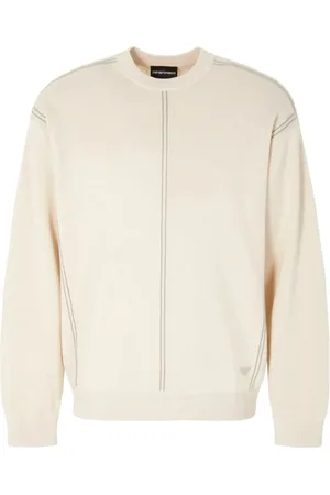 Emporio Armani Stickade tröjor & koftor, Herr, M, Ullblandning Pullover Sweater