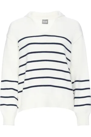 Max Mara Stickade tröjor & koftor, Dam, M, Bomull, Randig bomullspolo tröja