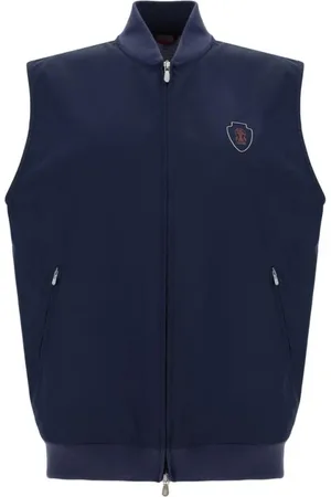 Brunello Cucinelli Jacka, Herr, L, Polyester, Räfflad Dragkedja Väst