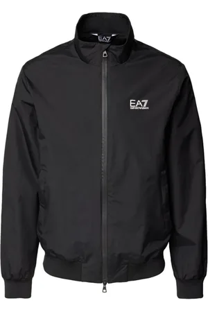 EA7 Jacka, Herr, 2Xl, Nylon, Svart Nylon Dragkedja Jacka