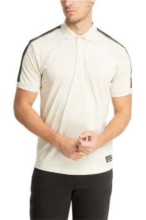 EA7 Topp, Herr, M, Bomull, Enfärgad Polo Shirt med 3 Knappar