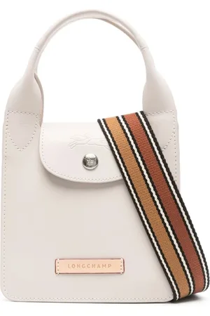 Longchamp Väska, Dam, ONE Size, Läder, Ecru Kalvläder Vikbar Axelremsväska
