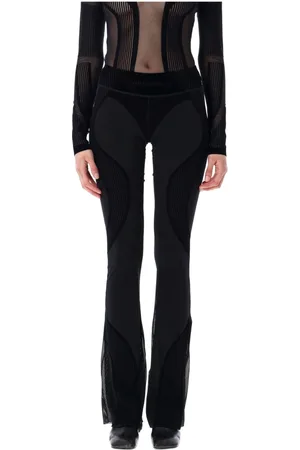 MISBHV Byxor, Dam, L/Xl, Svarta Flock Mesh Sport Leggings