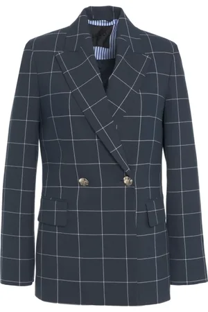 Liu Jo Jacka, Dam, XS, Blå Dubbelknäppt Blazer Stiligt Design