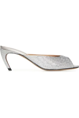 The Attico Skor, Dam, 38 EU, Silver Sandaler med 65mm Klack