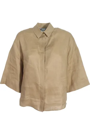 Max Mara Blusar & Skjortor , Dam, XS, Linne, Linneskjorta med korta ärmar