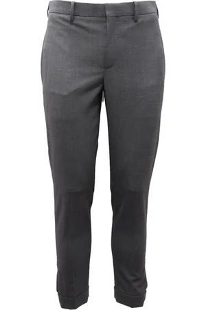 Neil Barrett Byxor, Herr, S, Slim Fit Grå Ullblandad Byxa