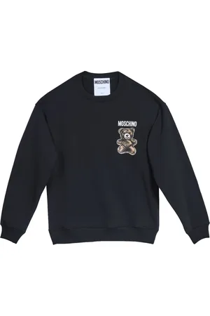 Moschino Sweatshirts & Hoodies, Herr, S, Bomull, Svart Teddy Adrian Sweatshirt
