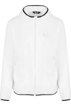 EA7 Jacka, Herr, L, Polyester, Vit Huva Bomberjacka