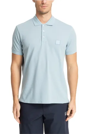 EA7 Topp, Herr, L, Bomull, Enfärgad Polo Tröja med Logodetalj