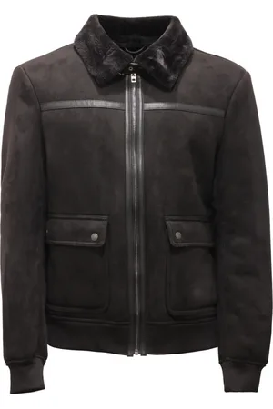 Patrizia Pepe Jacka, Herr, M, Eco-Shearling Jacka i Svart Vinyl
