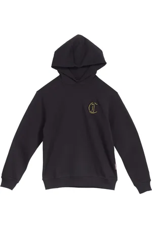 Roberto Cavalli Sweatshirts & Hoodies, Herr, M, Bomull, Svart Broderad Lurex Huvtröja Sweatshirt