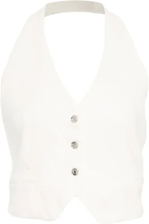 Liu Jo Jacka, Dam, M, Denim, Vit damtröja med eleganta detaljer