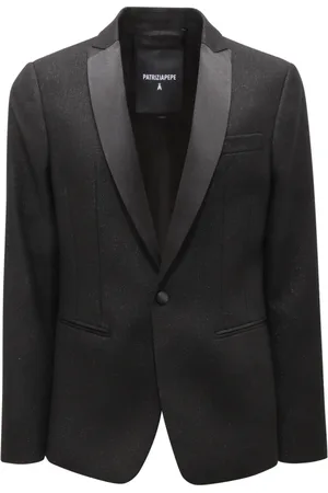 Patrizia Pepe Jacka, Herr, M, Polyester, Lurex Jacka Blank Svart Made in Italy