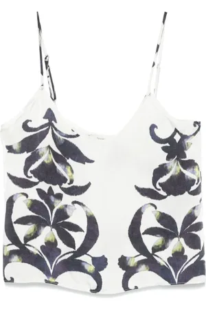 FORTE FORTE Topp, Dam, M, Vit Justerbara Spaghettiband Crop Top