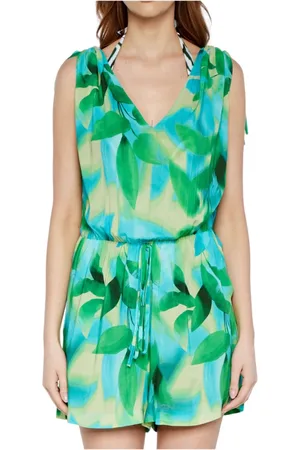 Liu Jo Jumpsuits & Playsuits, Dam, M, Polyester, Mönstrad polyesterklänning med t-shirt och shorts