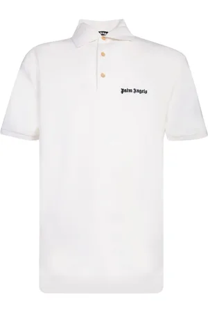 Palm Angels Topp, Herr, M, Bomull, Klassisk Vit T-shirt med Logotyp