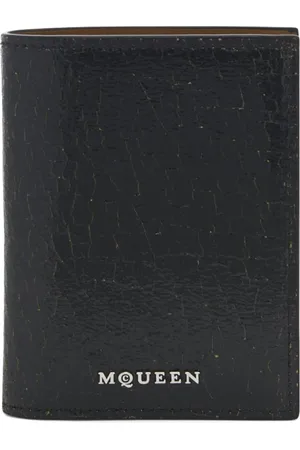 Alexander McQueen Accessoarer, Herr, ONE Size, Svart Bifold Plånbok med Silverlogotyp