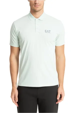 EA7 Topp, Herr, M, Enfärgad Polo Shirt med 3 Knappar