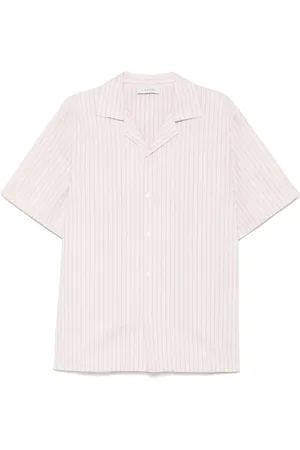 Lanvin Skjorta, Herr, L, Bomull, Randig Bowling Skjorta