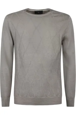Liu Jo Stickade tröjor & koftor, Herr, L, Ull Crewneck Pullover Sweatshirts Hoodies
