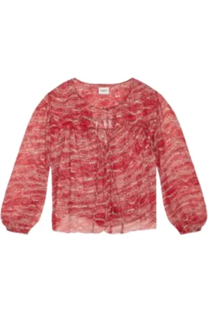 Isabel Marant Blusar & Skjortor , Dam, S, Chiffong, Tryckt Chiffong Rynkad Topp