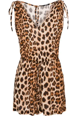 Liu Jo Jumpsuits & Playsuits, Dam, M, Polyester, Mönstrad polyesterklänning med t-shirt och shorts