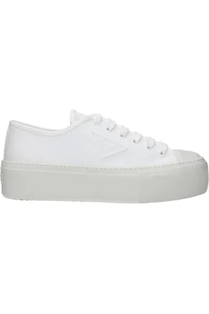 Prada Skor, Dam, 39 EU, Bomull, Bomull Sneakers med Läder Innersula