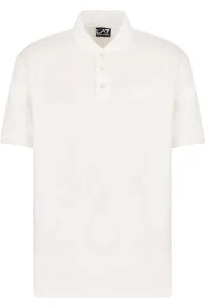 EA7 Topp, Herr, S, Bomull, Modala Polo med Rektangulärt Logopatch