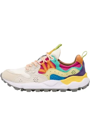 Flower Mountain Skor, Dam, 37 EU, Mocka, Rosa Multifärgade Sneakers med Mockainsatser