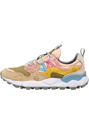 Flower Mountain Skor, Dam, 37 EU, Mocka, Rosa Multifärgade Sneakers med Mocka Insatser