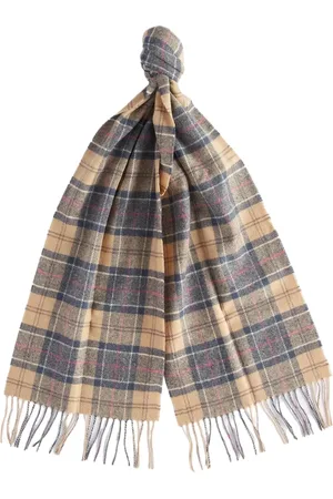 Barbour Accessoarer, Herr, ONE Size, Mönstrad ullscarf med fransade kanter