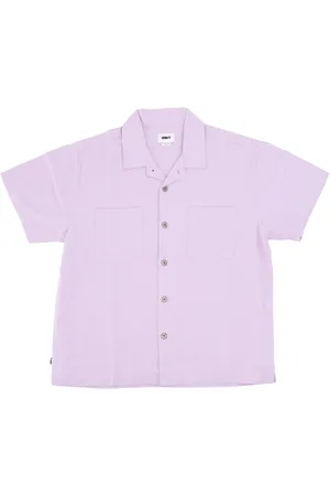 Obey Skjorta, Herr, M, Bomull, Orchid Petal Vävd Skjorta Kort Ärm