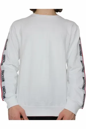 Moschino Sweatshirts & Hoodies, Herr, S, Bomull, Bomull Crewneck Sweatshirt med elastisk