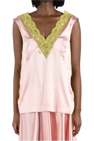 DRIES VAN NOTEN Topp, Dam, M, Rosa Silkeblandningsblus