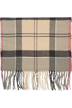Barbour Accessoarer, Herr, ONE Size, Mönstrad ullscarf med fransade kanter