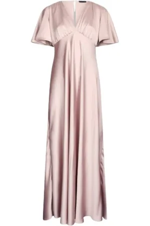 Liu Jo Klänning, Dam, S, Polyester, Satin Lång Klänning i Rose Quartz