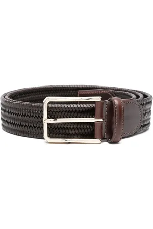 CANALI Accessoarer, Herr, 95 CM, Läder, Italienskt Läderflätat Bälte
