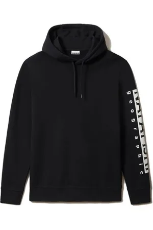 Napapijri Sweatshirts & Hoodies, Herr, M, Bomull, Bomullshoodie med tryckt logotyp