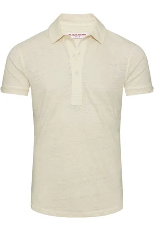 Orlebar Brown Topp, Herr, L, Linne, Linne Polo Skjorta med 3 Knappar