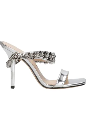 Michael Kors Skor, Dam, 35 EU, Läder, Silver Metallic Läder Sandaler med Kedja