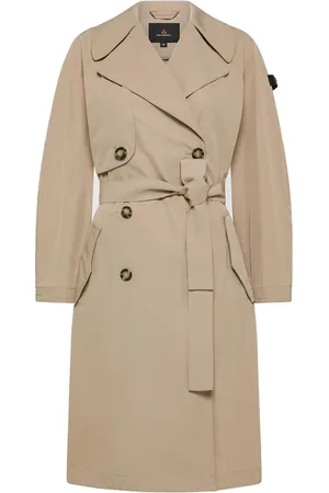 Peuterey Kappa, Dam, S, Polyester, Oversized Dubbelknäppt Bältesrock