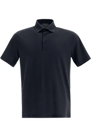 HERNO Topp, Herr, L, Bomull, Jersey Crepe Polo Shirt