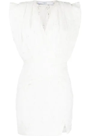 IRO Klänning, Dam, L, Polyester, Vit Midi Klänning Perine Stil