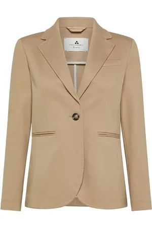 Peuterey Jacka, Dam, S, Polyester, Elegant Jersey Blazers med Unik Knapp