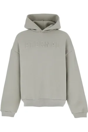 FEAR OF GOD Sweatshirts & Hoodies, Herr, L, Bomull, Eternal Grå Hoodie med Logo Patch