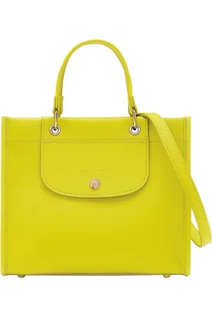 Longchamp Väska, Dam, ONE Size, Läder, Grön handväska med präglad logotyp och justerbar avtagbar axelrem