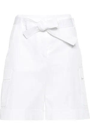 ELEVENTY Shorts, Dam, S, Bomull, Avslappnad Vit Bomull Elastan Shorts