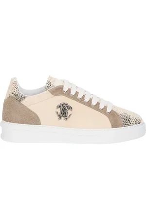 Roberto Cavalli Skor, Herr, 41 EU, Läder, Cobra Insert Läder Sneakers
