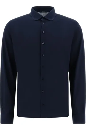 HERNO Skjorta, Herr, L, Bomull, Jersey Crepe Polo Skjorta